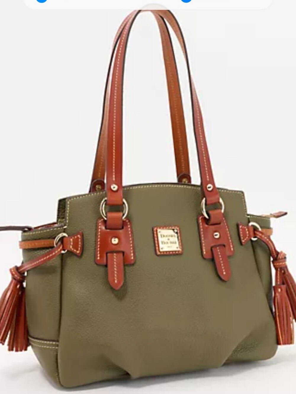 Dooney & Bourke Olive Small Winged Shopper 10x14